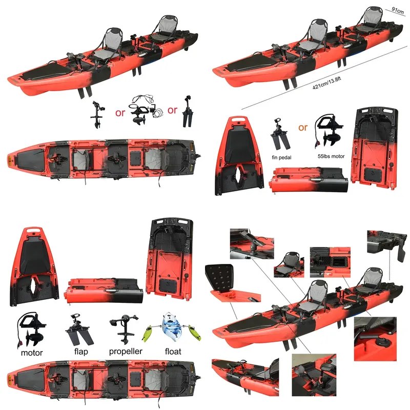 Wholesale 14 FT HDPE 3 Section - Fishing Kayak Pedal Drive ulasan dan harga