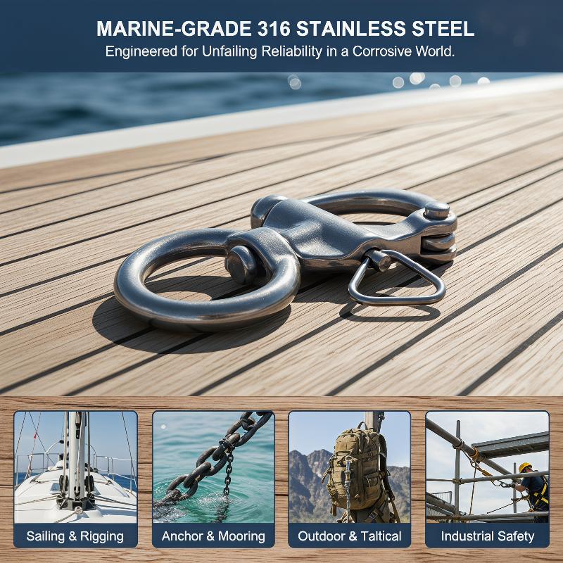 Marine Swivel Snap Shackle 316 - Fishing Kayak Sit On Top ulasan dan harga