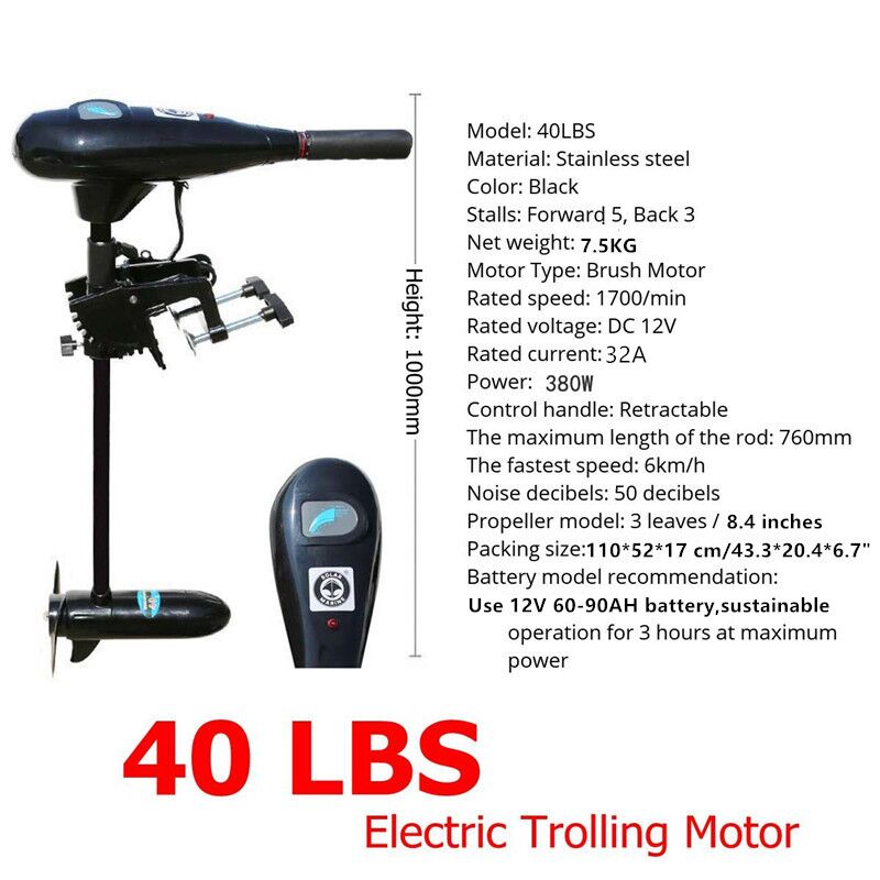 DC 12 V 40 LBS Outboard Engine - Fishing Kayak Trolling Motor ulasan dan harga